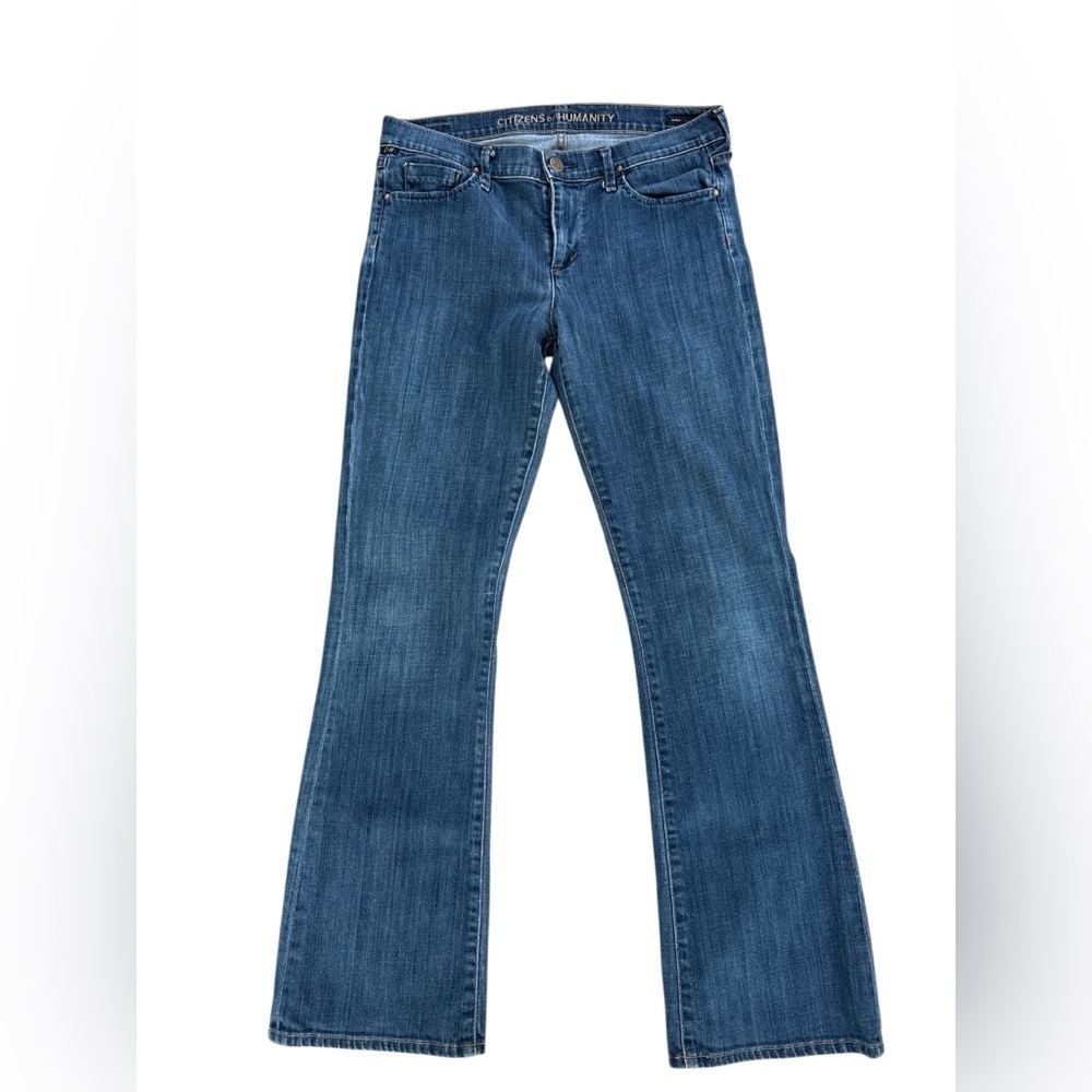 Citizens Of Humanity Dark Blue Flare Wide-Leg Jeans